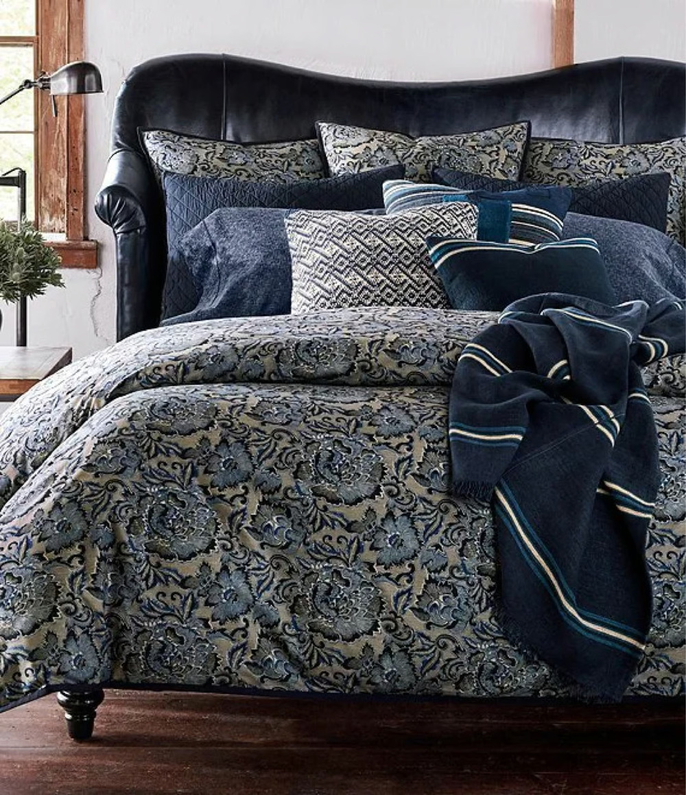 Ralph Lauren Journey's End Collection Rainey Navy Floral King Comforter 2 Shams